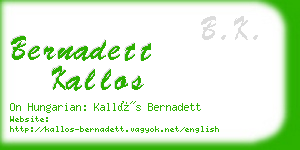 bernadett kallos business card